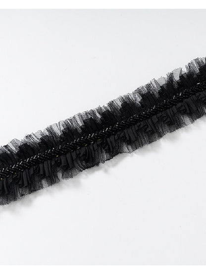 Court Pleated Lace Silk Scarf Waist【s0000016997】