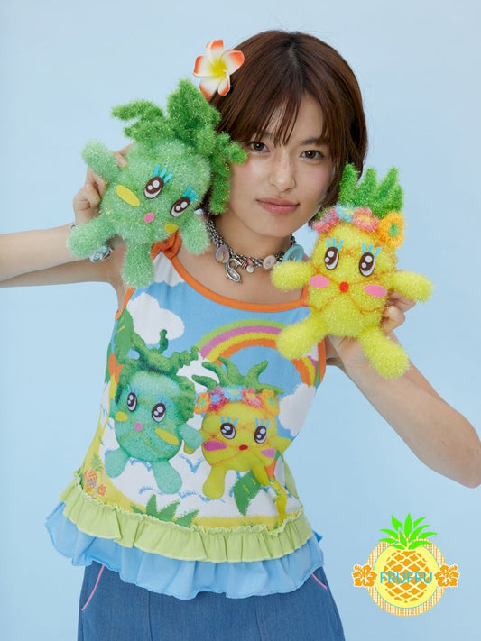 Cute cartoon knitted doll print vest【s0000012871】