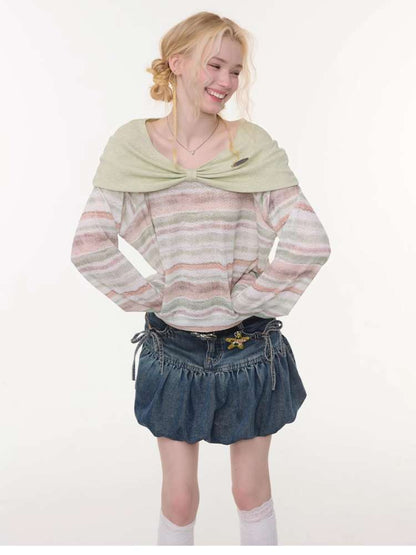 Spring Mist Butterfly Knit Top【s0000015428】