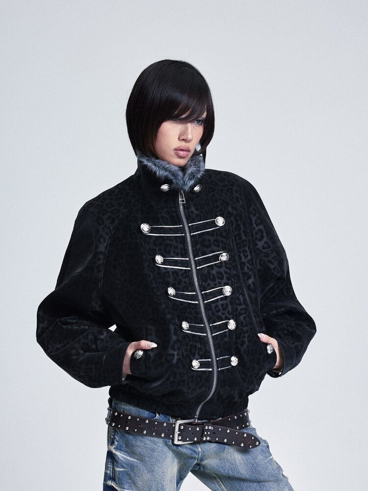 Soft PU Leopard Print Zip Jacket【s0000015556】