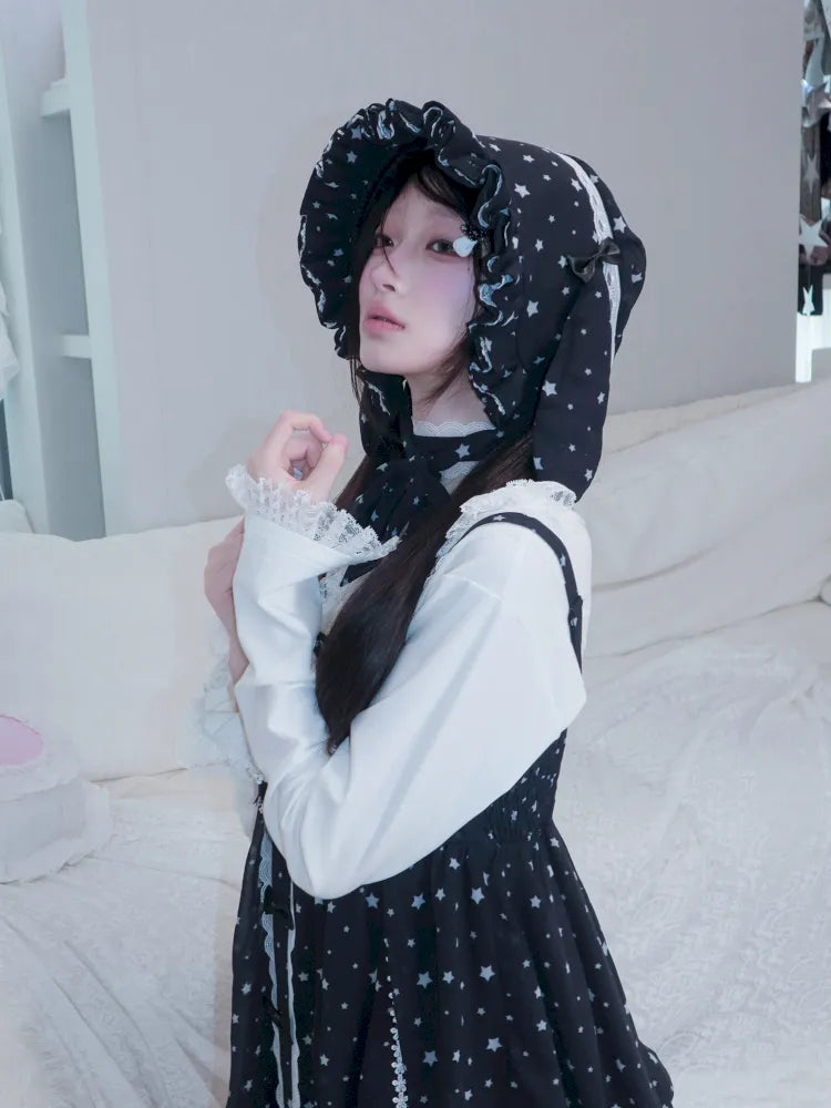 Polka Dot Floral Bud Chiffon Spaghetti Strap Dress【s0000013971】