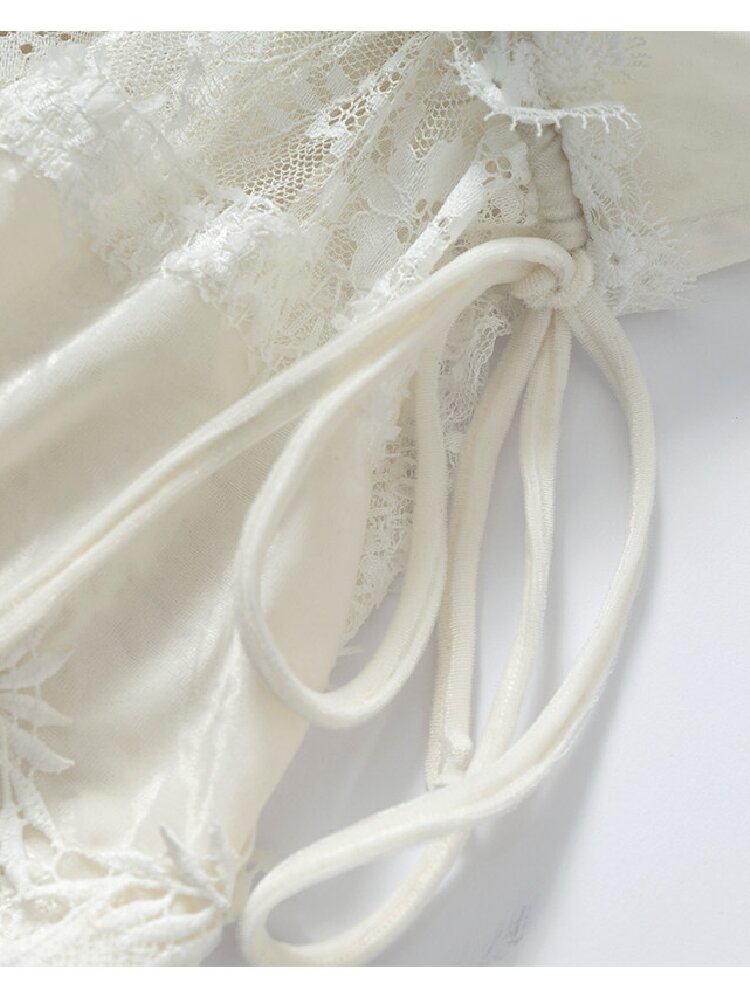 Romantic Velvet Drawstring Slip Dress【s0000016982】