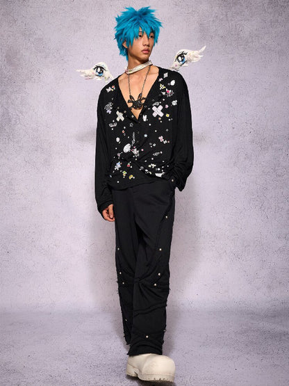 Sticker Print Open Front Top【s0000018734】