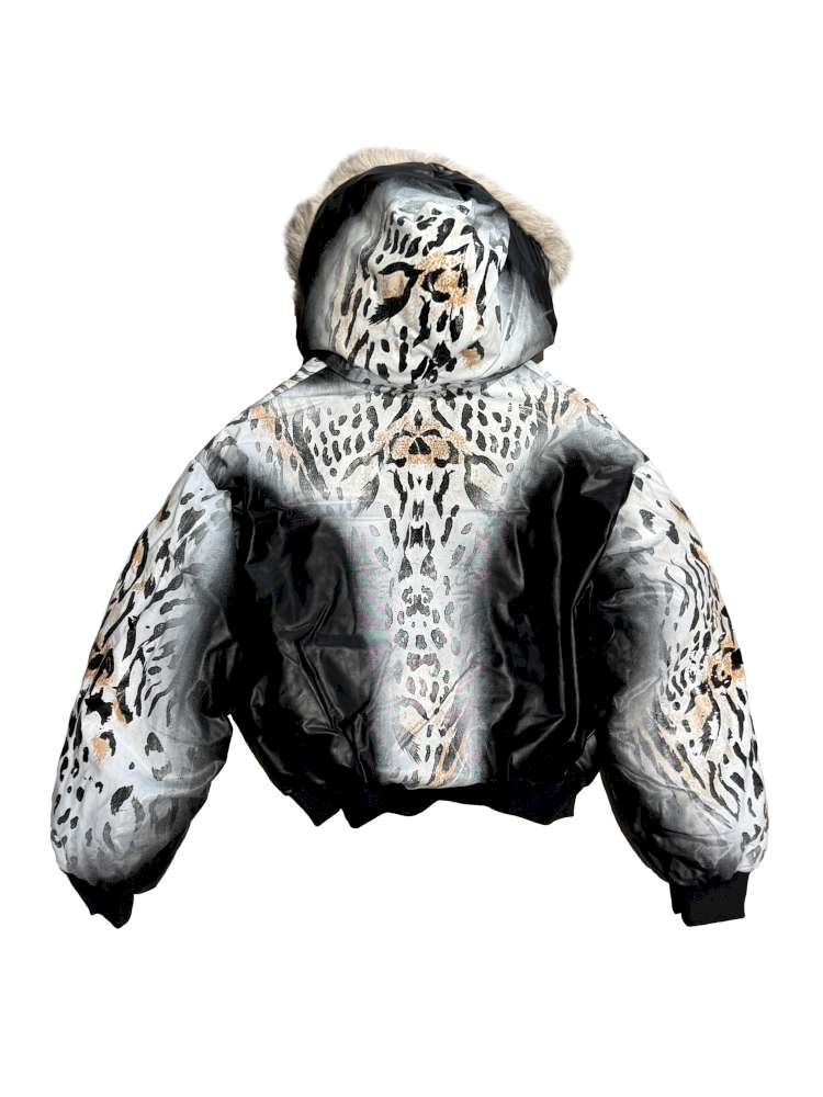 Gradient Cotton Hooded Leopard Jacket【s0000014863】