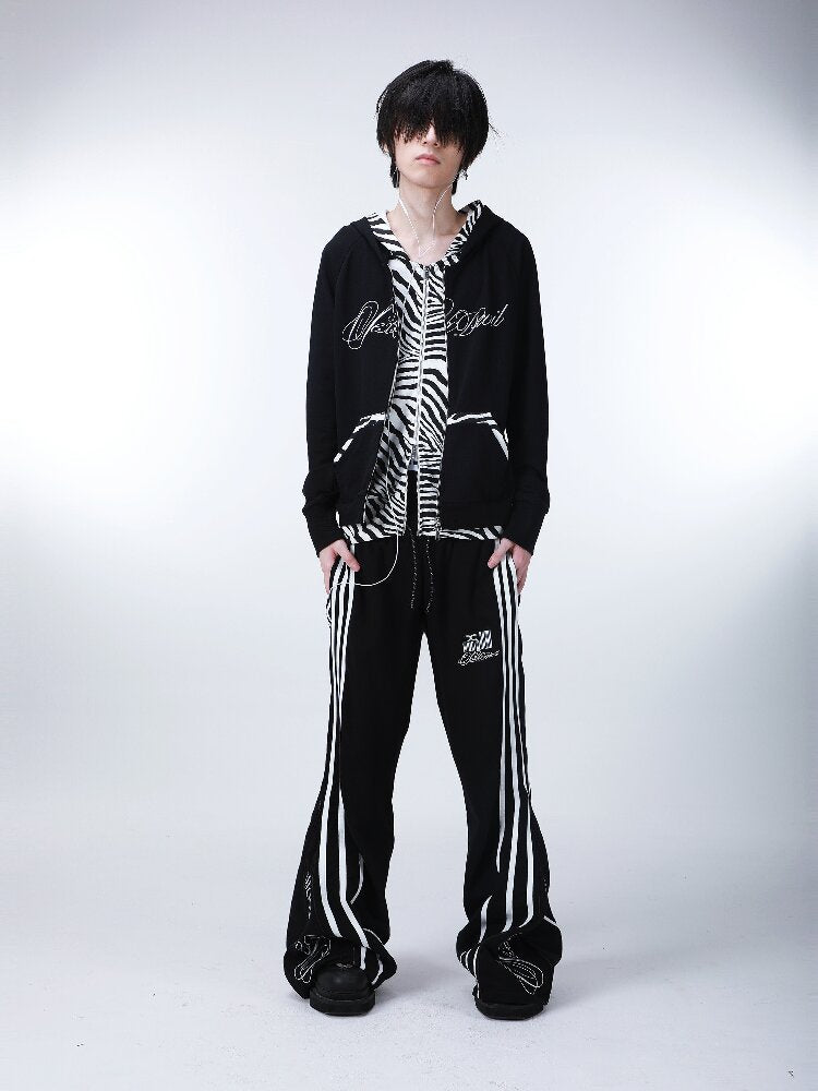 Striped Floral Embroidered Pants【s0000016182】