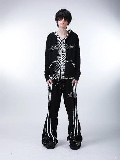 Striped Floral Embroidered Pants【s0000016182】
