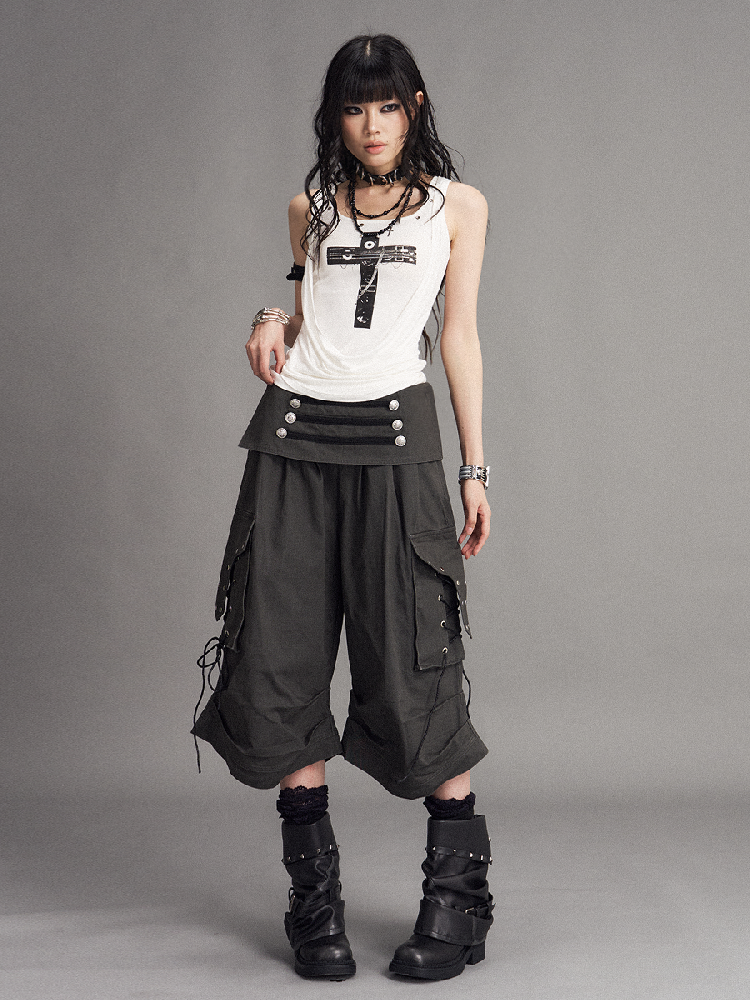 Street Punk Cross Slim Tank Top【s0000017536】