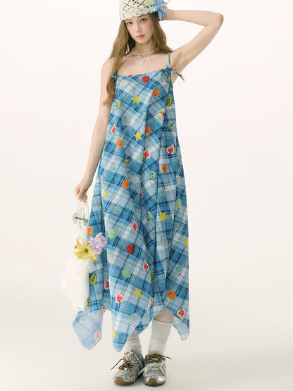 Summer Design Plaid Print Camisole Dress【s0000016843】