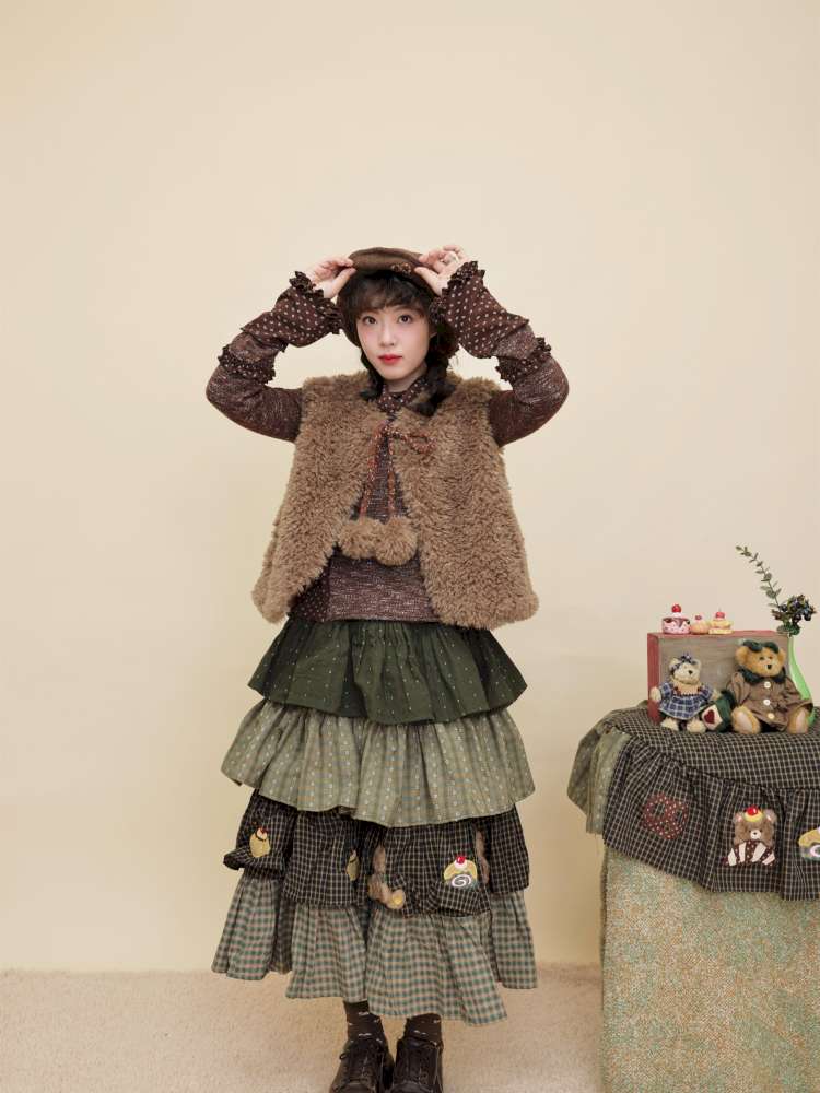 Vintage Girly Color-Blocked Floral Lace Base Layer【s0000014841】