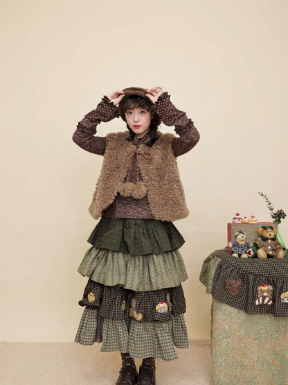 Vintage Girly Color-Blocked Floral Lace Base Layer【s0000014841】