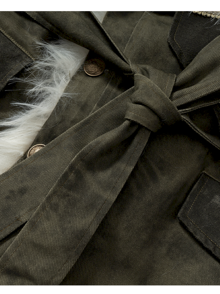 Modern Knight Fur Long Trench Coat【s0000014924】