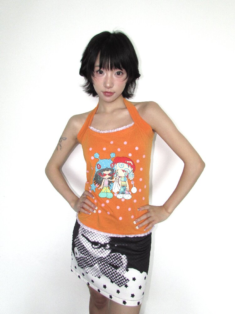 Ancient Polka Dot Star Cat Skirt【s0000018657】