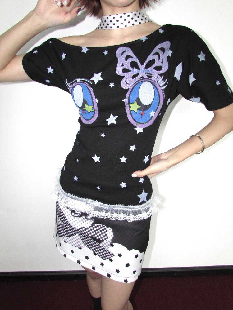 Butterfly Star Comic Eye Short Top【s0000018658】