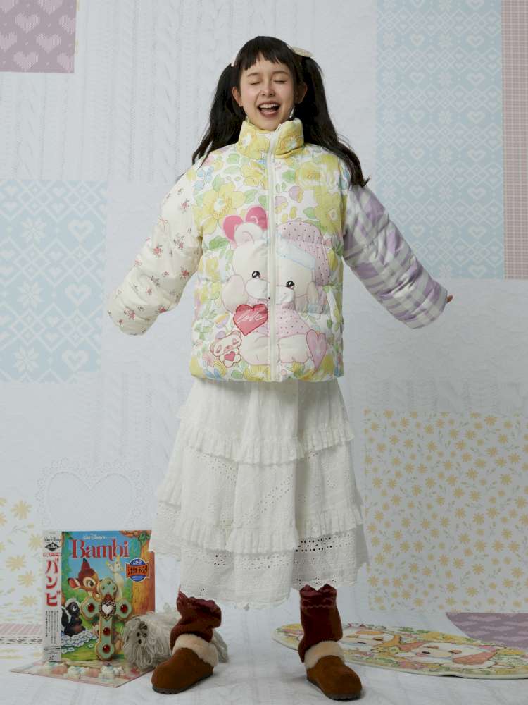 Cute Bear Print Padded Jacket【s0000015034】