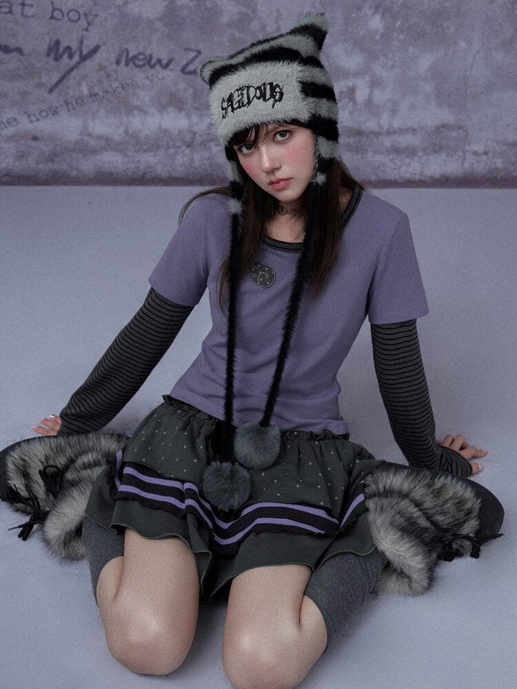 Fake Two Straight Shoulder T-shirt【s0000015763】