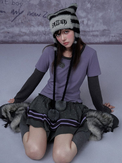 Fake Two Straight Shoulder T-shirt【s0000015763】