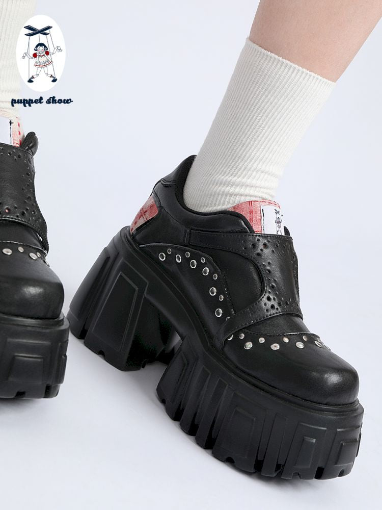 Red plaid thick bottom shoes【s0000013360】