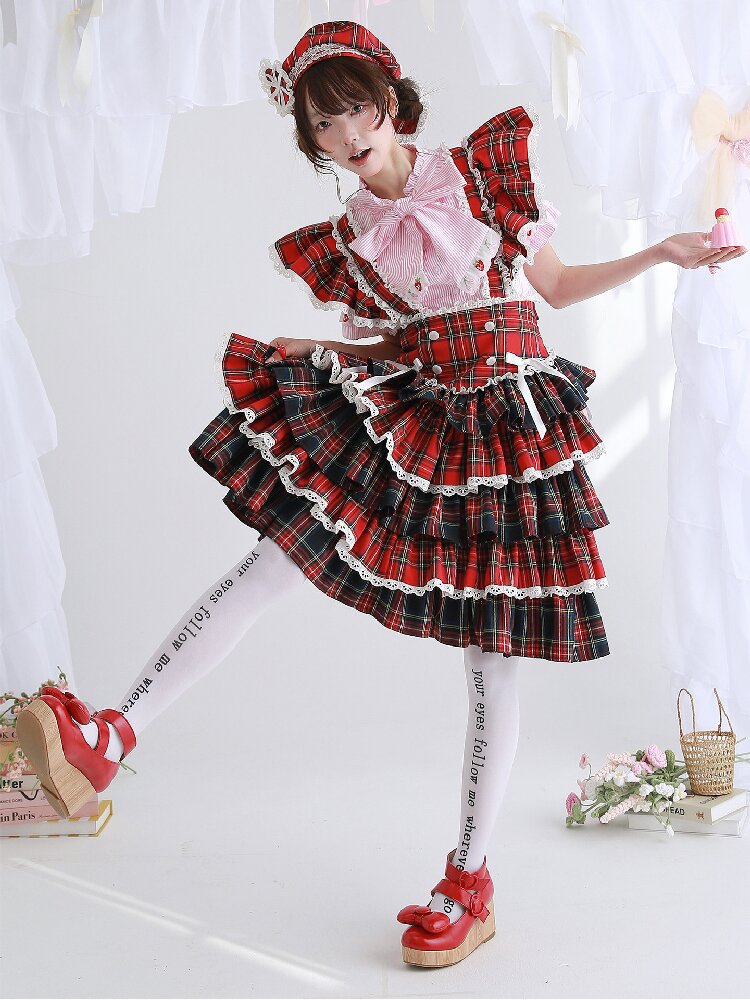 Red Retro Lolita Puffy Skirt【s0000016561】