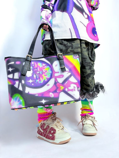 Neon Eye Y2K Shoulder Tote Bag【s0000013731】