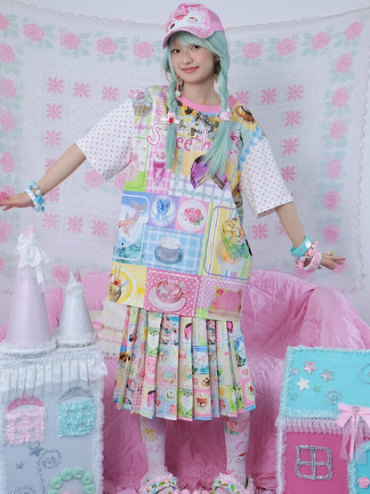 Summer Print Pleated Half Skirt【s0000017451】