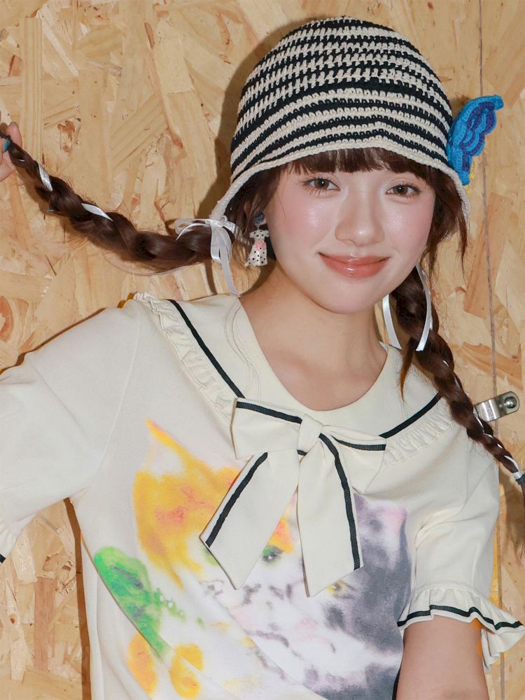 Retro spotted dog earrings【s0000013338】