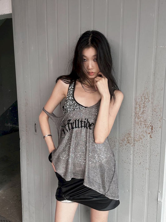 Glitter Slimming Vest Beaded Camisole【s0000008502】
