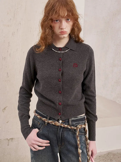 Long-Sleeved Slim-Fit Knit Cardigan【s0000014055】