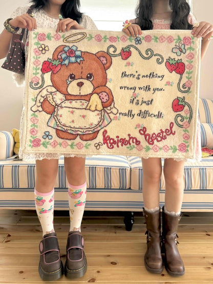 Cross Embroidered Printed Carpet Mat【s0000017514】