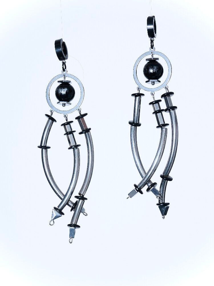 Futuristic Heavy Dark Punk Earring【s0000018837】