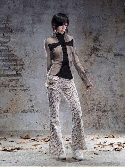 Straight-Leg Flared Low-Rise Pants【s0000014487】