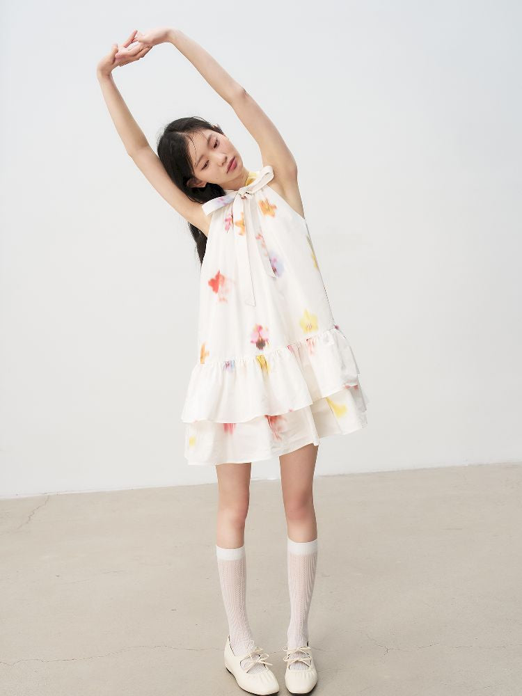 Bow Tie Hanging Neck Dress【s0000011956】