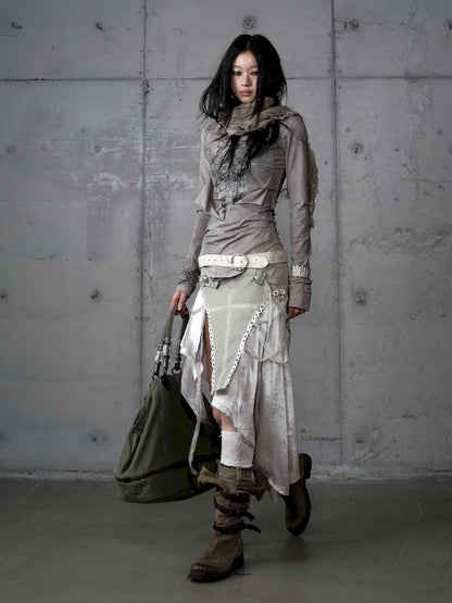 Deconstructed Print Long-Sleeve Knit Base【s0000014117】