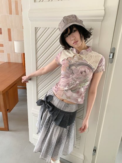 Cross Streamer Leopard Midi Skirt【s0000018088】