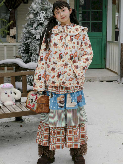 Doll Print Reversible Quilted Jacket【s0000015106】