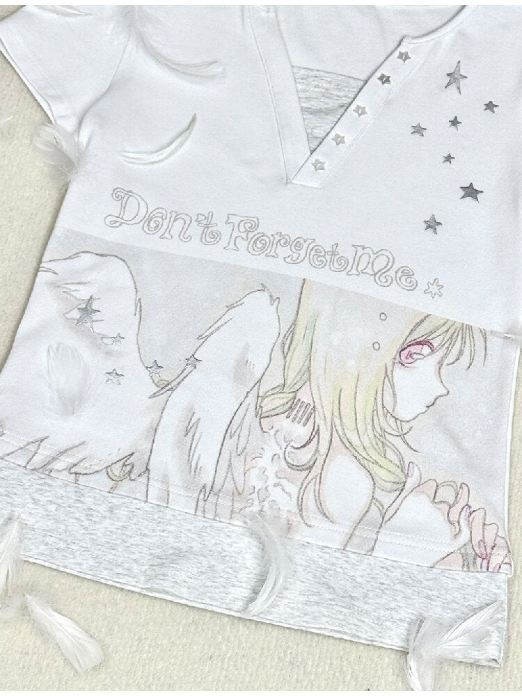 Dreamcore Angel Silver Fake T-Shirt【s0000016544】