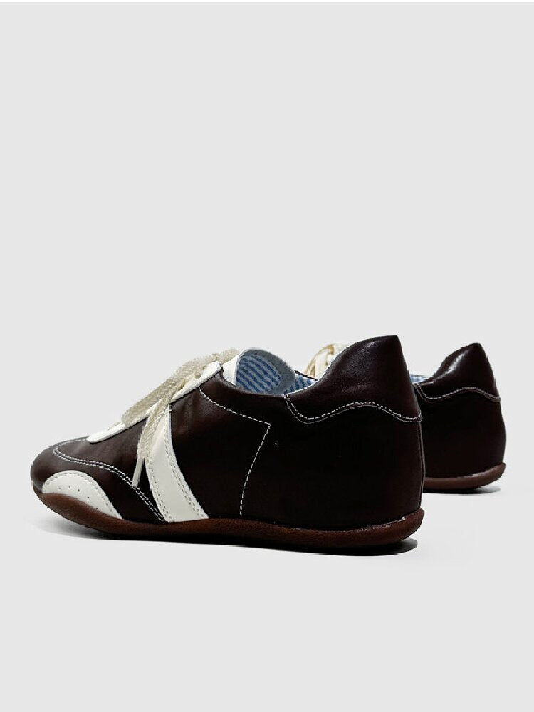 Stitched Brogue Flat Leather Shoes【s0000015725】
