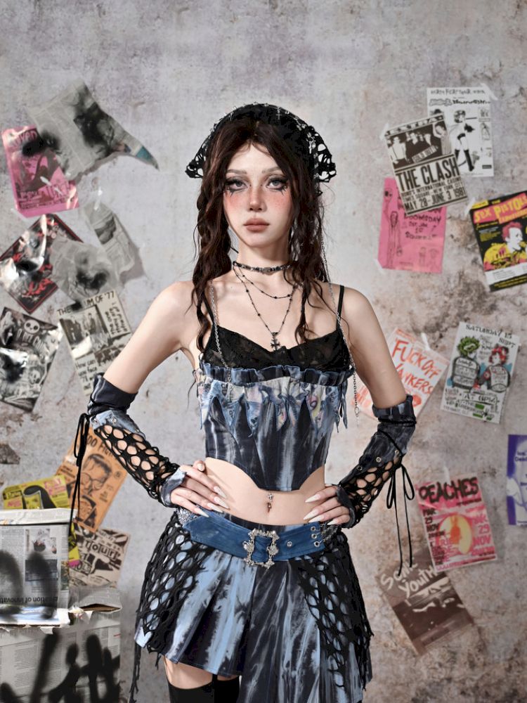 Irregular Pleated Low Waist Half Body Skirt【s0000013502】