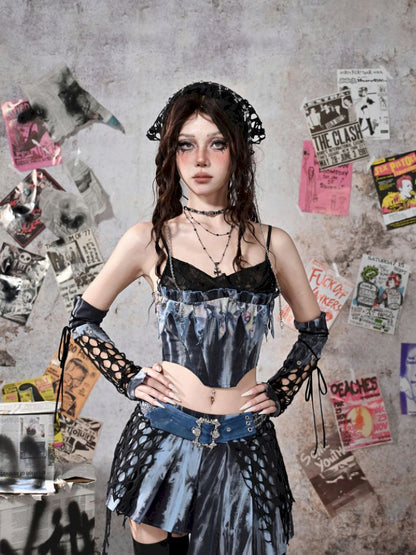 Irregular Pleated Low Waist Half Body Skirt【s0000013502】