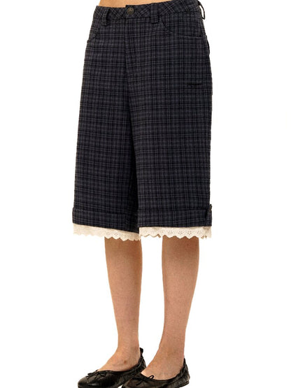 Lace Patchwork Vintage Plaid Pants【s0000017934】