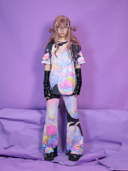 American retro ghost horse short sleeve t-shirt【s0000013287】
