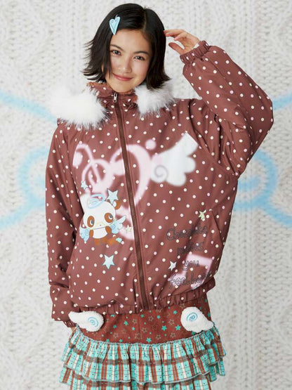 Print Blue Brown Hooded Cotton Suit【s0000014854】