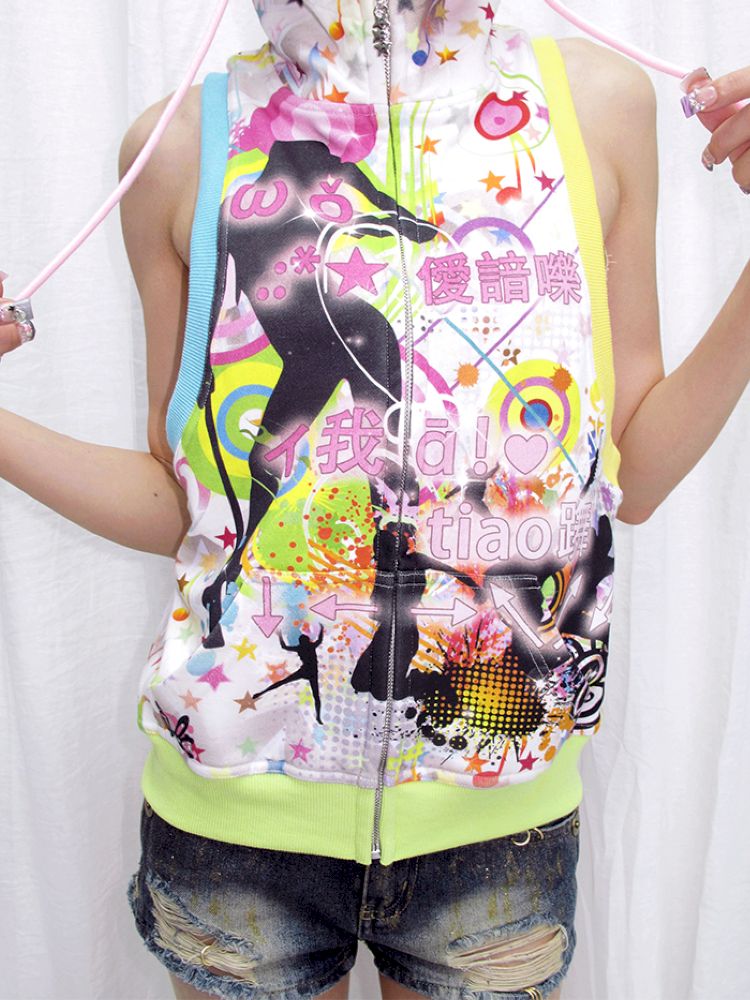 Hooded undershirt with note print【s0000013883】