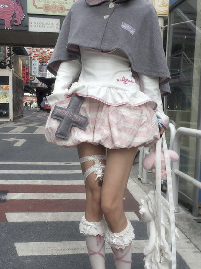 Lace Large Embroidered Bow Tops T-Shirt【s0000011844】