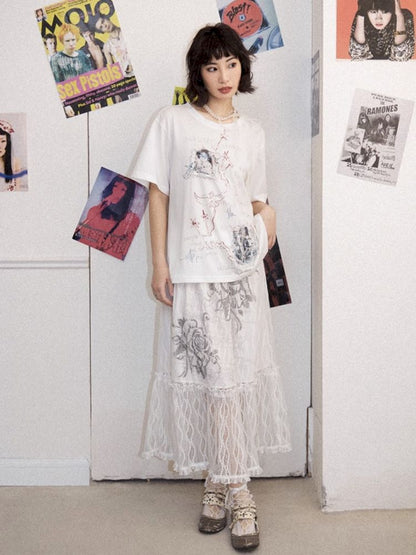 Loose short-sleeved splicing wind top【s0000012277】