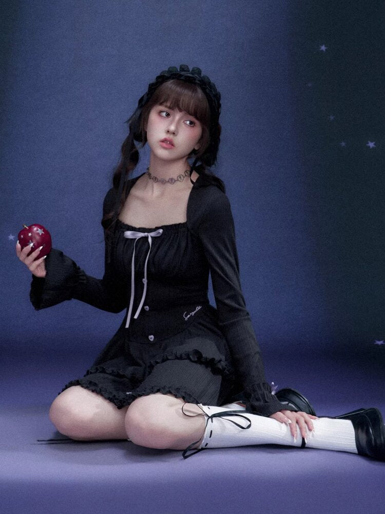 Black Purple Slim Cake Dress【s0000015473】