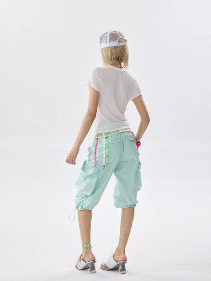 Mint Green Rhinestone Casual Pants【s0000017636】