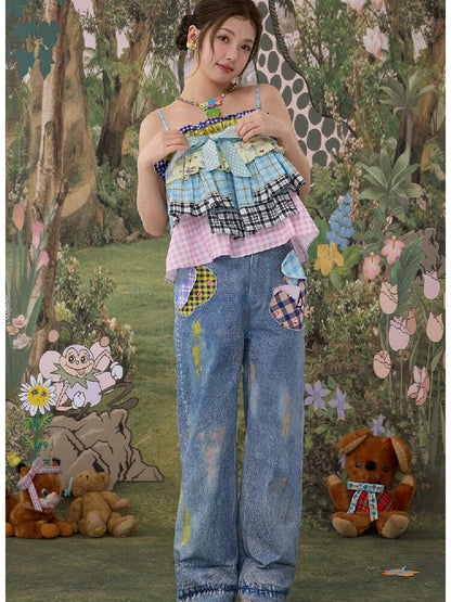 Plaid Bow Camisole Tank Skirt【s0000017118】