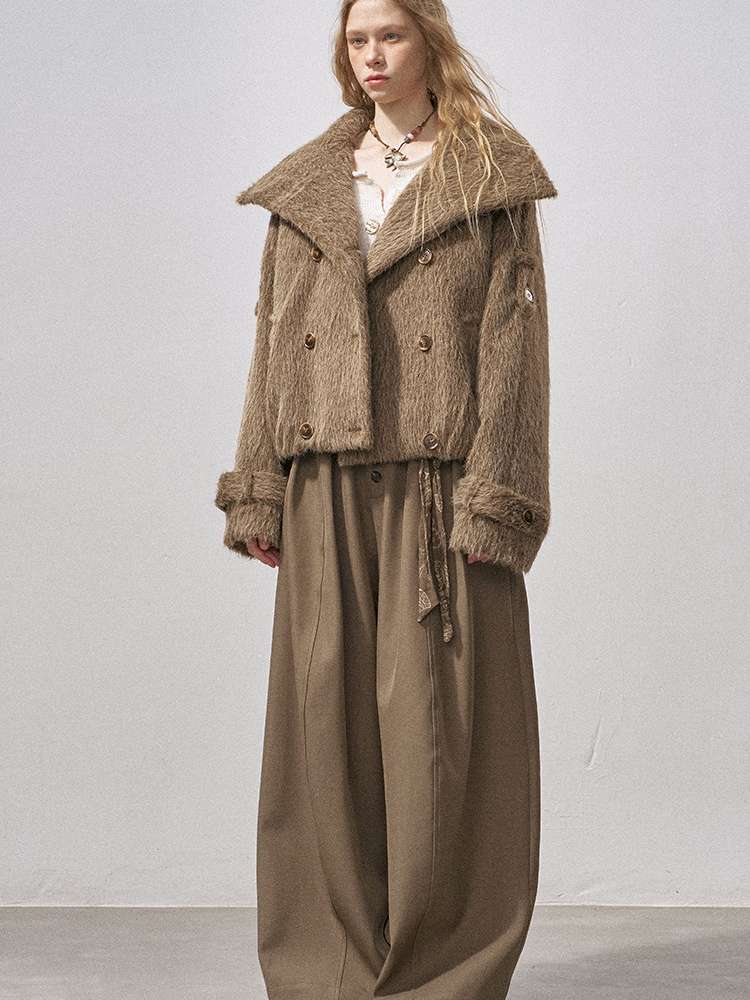 Furry Double Breasted Fur Jacket【s0000015228】