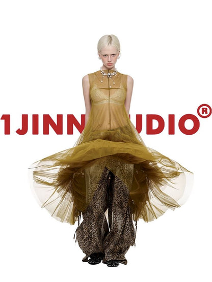 Mesh Sheer Layered Sleeveless Dress【s0000011564】