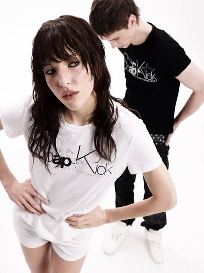 Reflective Silver Printed Slogan Tee【s0000018284】